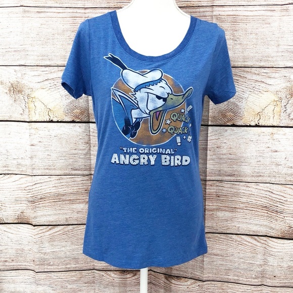Disney Parks Blue Original Angry Bird Graphic T-Shirt Donald Duck Size M - Picture 1 of 10